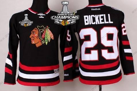 Chicago Blackhawks #29 Bryan Bickell 2014 Stadium Series Černá dres W/2015 Stanley Cup Champion Patch – Dětské