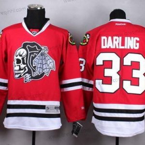 Chicago Blackhawks #33 Scott Darling Červené With Černá Skulls dres – Pánské