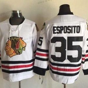 Chicago Blackhawks #35 Tony Esposito Bílý CCM Vintage dres Verze 2 – Pánské