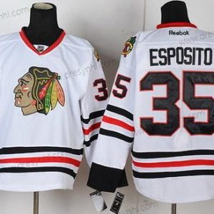 Chicago Blackhawks #35 Tony Esposito Bílý dres – Pánské