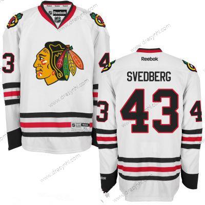 Chicago Blackhawks #43 Viktor Svedberg Bílý Hokejový Sešitý NHL dres – Pánské