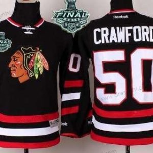 Chicago Blackhawks #50 Corey Crawford 2015 Stanley Cup 2014 Stadium Series Černá dres – Juniorské