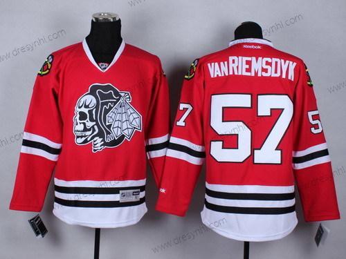 Chicago Blackhawks #57 Trevor Van Riemsdyk Červené With Černá Skulls dres – Pánské