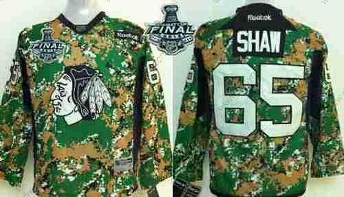 Chicago Blackhawks #65 Andrew Shaw 2015 Stanley Cup 2014 Camo dres – Juniorské