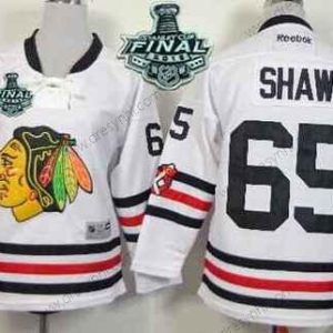 Chicago Blackhawks #65 Andrew Shaw 2015 Stanley Cup 2015 Zimní Klasický Bílý dres – Juniorské