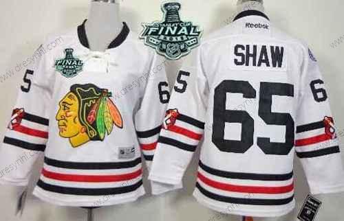 Chicago Blackhawks #65 Andrew Shaw 2015 Stanley Cup 2015 Zimní Klasický Bílý dres – Juniorské