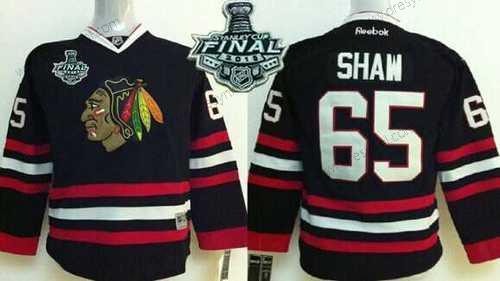 Chicago Blackhawks #65 Andrew Shaw 2015 Stanley Cup Černá dres – Juniorské