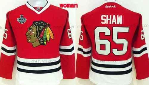 Chicago Blackhawks #65 Andrew Shaw 2015 Stanley Cup Červené dres – Dámské