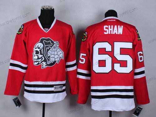 Chicago Blackhawks #65 Andrew Shaw Červené With Černá Skulls dres – Pánské