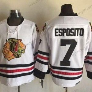 Chicago Blackhawks #7 Tony Esposito 1999 Bílý CCM Vintage dres – Pánské