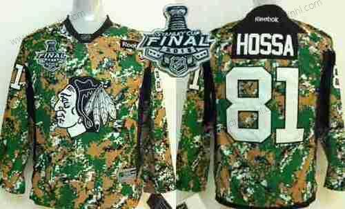 Chicago Blackhawks #81 Marian Hossa 2015 Stanley Cup 2014 Camo dres – Juniorské