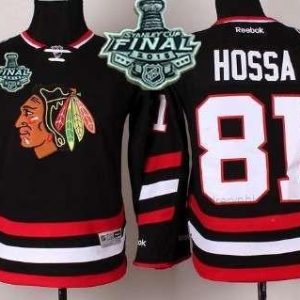 Chicago Blackhawks #81 Marian Hossa 2015 Stanley Cup 2014 Stadium Series Černá dres – Juniorské