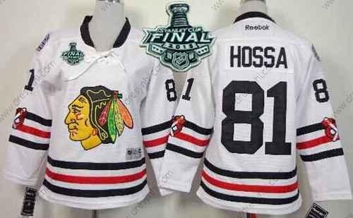 Chicago Blackhawks #81 Marian Hossa 2015 Stanley Cup 2015 Zimní Klasický Bílý dres – Juniorské