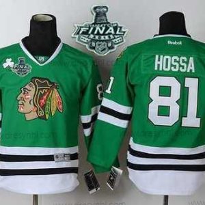 Chicago Blackhawks #81 Marian Hossa 2015 Stanley Cup Zelená dres – Juniorské