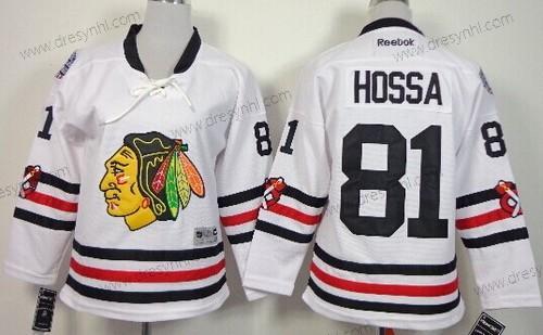 Chicago Blackhawks #81 Marian Hossa 2015 Zimní Klasický Bílý dres – Dětské