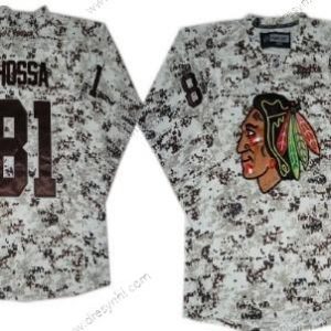 Chicago Blackhawks #81 Marian Hossa Bílý Camo dres – Pánské