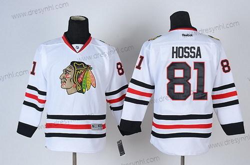 Chicago Blackhawks #81 Marian Hossa Bílý dres – Dětské