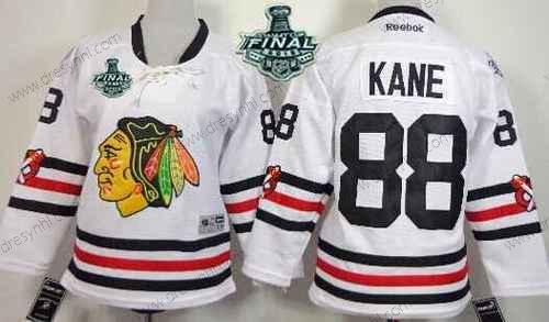 Chicago Blackhawks #88 Patrick Kane 2015 Stanley Cup 2015 Zimní Klasický Bílý dres – Juniorské