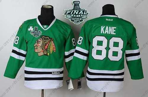 Chicago Blackhawks #88 Patrick Kane 2015 Stanley Cup Zelená dres – Juniorské