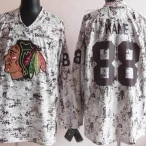 Chicago Blackhawks #88 Patrick Kane Bílý Camo dres – Pánské