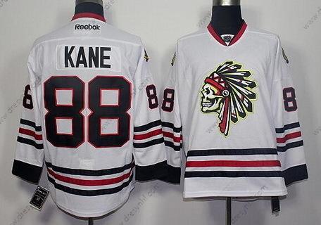 Chicago Blackhawks #88 Patrick Kane Bílý The Indians Skulls dres – Pánské