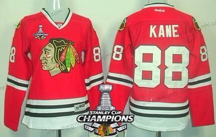 Chicago Blackhawks #88 Patrick Kane Červené dres W/2015 Stanley Cup Champion Patch – Dámské