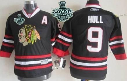 Chicago Blackhawks #9 Bobby Hull 2015 Stanley Cup Černá dres – Juniorské