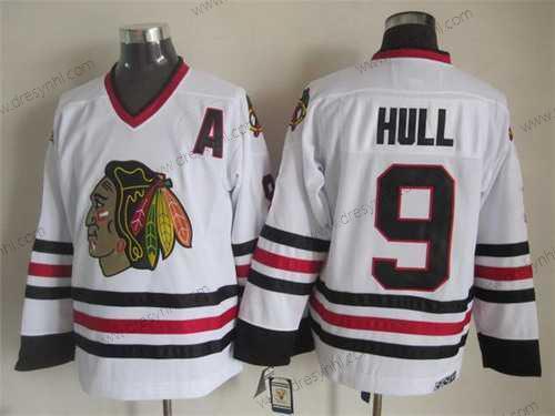 Chicago Blackhawks #9 Bobby Hull Bílý CCM Vintage dres – Pánské