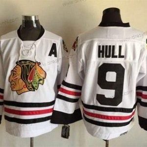 Chicago Blackhawks #9 Bobby Hull Bílý CCM Vintage dres Verze 2 – Pánské