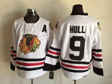 Chicago Blackhawks #9 Bobby Hull Bílý CCM Vintage dres Verze 2 – Pánské