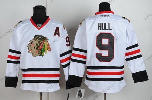 Chicago Blackhawks #9 Bobby Hull Bílý dres – Pánské