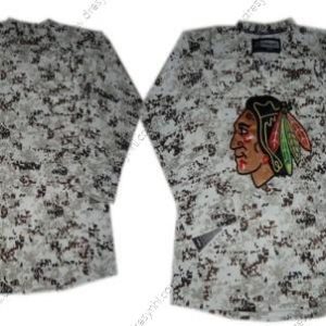 Chicago Blackhawks Prázdný Bílý Camo dres – Pánské