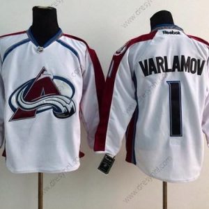 Colorado Avalanche #1 Semyon Varlamov Bílý dres – Pánské