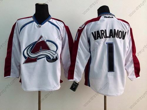 Colorado Avalanche #1 Semyon Varlamov Bílý dres – Pánské