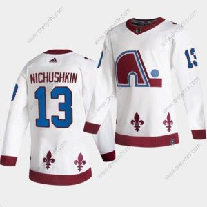 Colorado Avalanche #13 Valeri Nichushkin 2020-21 Bílý Obrácený Retro Sešitý dres – Pánské