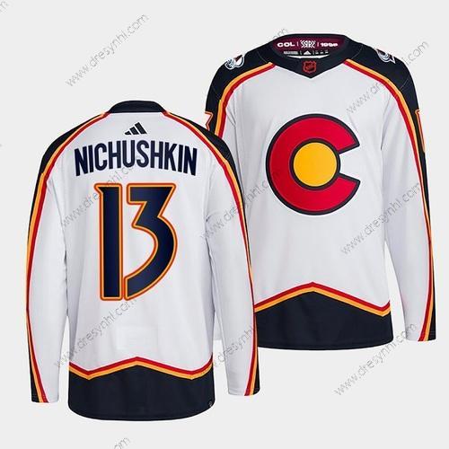 Colorado Avalanche #13 Valeri Nichushkin Bílý 2022-23 Obrácený Retro Sešitý dres – Pánské