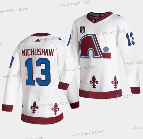 Colorado Avalanche #13 Valeri Nichushkin Bílý 2022 Stanley Cup Final Patch Obrácený Retro Sešitý dres – Pánské