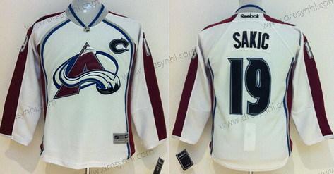 Colorado Avalanche #19 Joe Sakic Bílý dres – Dětské