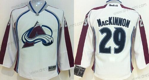 Colorado Avalanche #29 Nathan Mackinnon Bílý dres – Dětské