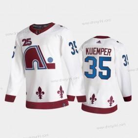 Colorado Avalanche #35 Darcy Kuemper Bílý 2021 Retro Special Edition Sešitý NHL dres – Pánské