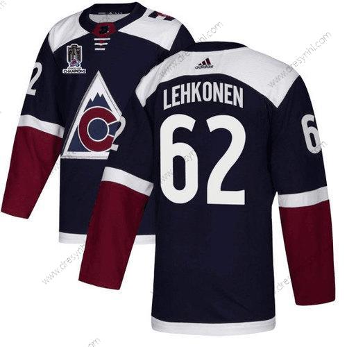 Colorado Avalanche #62 Artturi Lehkonen 2022 Námořnictvo Stanley Cup Champions Patch Sešitý dres – Pánské