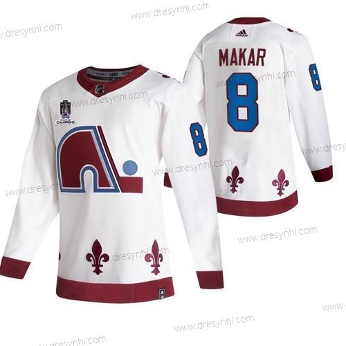 Colorado Avalanche #8 Cale Makar 2022 Bílý Stanley Cup Champions Patch Sešitý dres – Pánské