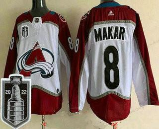 Colorado Avalanche #8 Cale Makar Bílý 2022 Stanley Cup Sešitý dres – Pánské