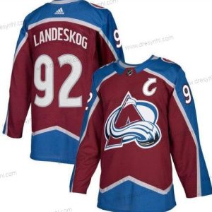 Colorado Avalanche #92 Gabriel Landeskog Červené With C Patch Sešitý dres – Pánské