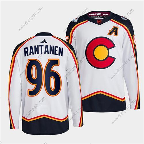 Colorado Avalanche #96 Mikko Rantanen Bílý 2022-23 Obrácený Retro Sešitý dres – Pánské