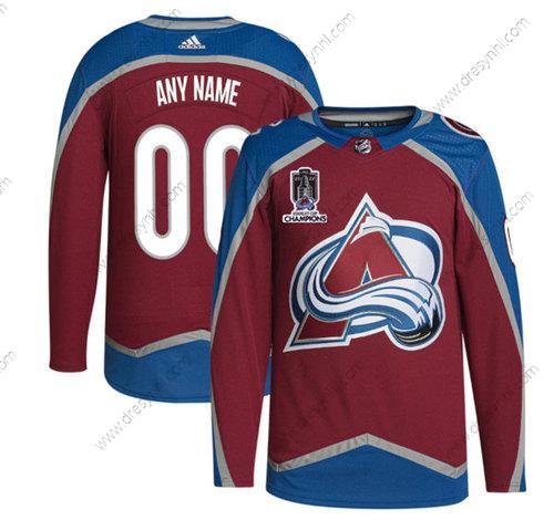 Colorado Avalanche Personalizované Červené Avtive Hráč 2022 Stanley Cup Champions Patch Sešitý dres – Pánské