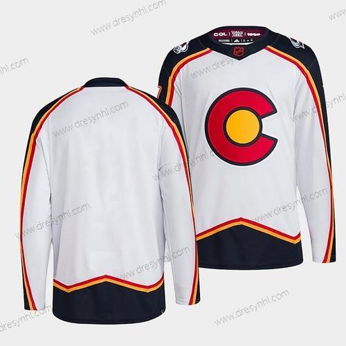 Colorado Avalanche Prázdný Bílý 2022-23 Obrácený Retro Sešitý dres – Pánské