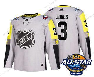 Columbus Blue Jackets #3 Seth Jones Šedá 2018 NHL All-Star Sešitý Hokejový dres – Pánské