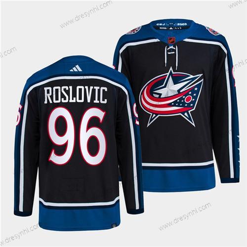 Columbus Blue Jackets #96 Jack Roslovic Námořnictvo 2022 Obrácený Retro Sešitý dres – Pánské