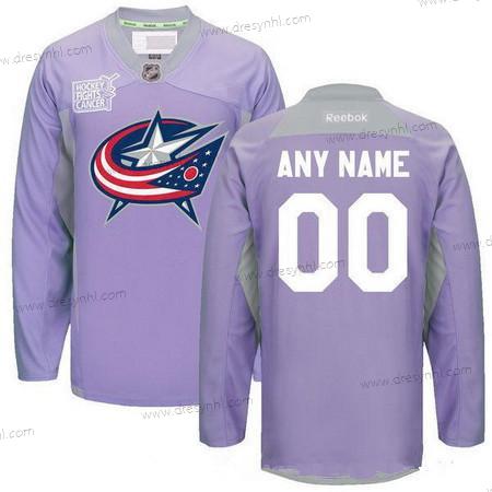 Columbus Blue Jackets Personalizované Nachový Růžový Reebok Hokejový Bojuje proti rakovině Tréninkový dres – Pánské